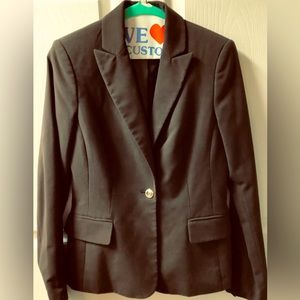Calvin Klein Ladies Blazer, Single button, Chocolate Brown, Size 2